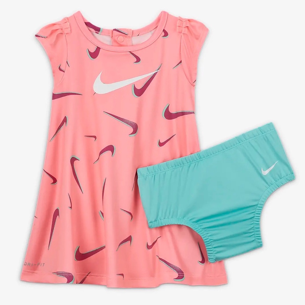 NWT Nike Dri-FIT Baby 3-D Swoosh Print Dress - 18M